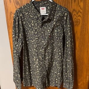Levi's Olive & Beige Camo-Print Long Sleeve Shirt